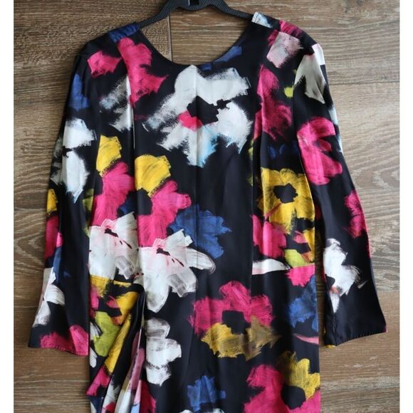 Colville CVS20516A Women Sz IT 42 US 6 Black Floral Asymmetric Midi Dress - Picture 13 of 16